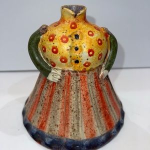 Colorful floral motif Headless Woman Dress Hand Painted vase Art Victorian